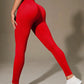 Women's High Waisted Ribbed Yoga Pants - Solid Color Stretchy Tummy Control Workout Leggings for Fitness Gym Lounge & Daily Wear