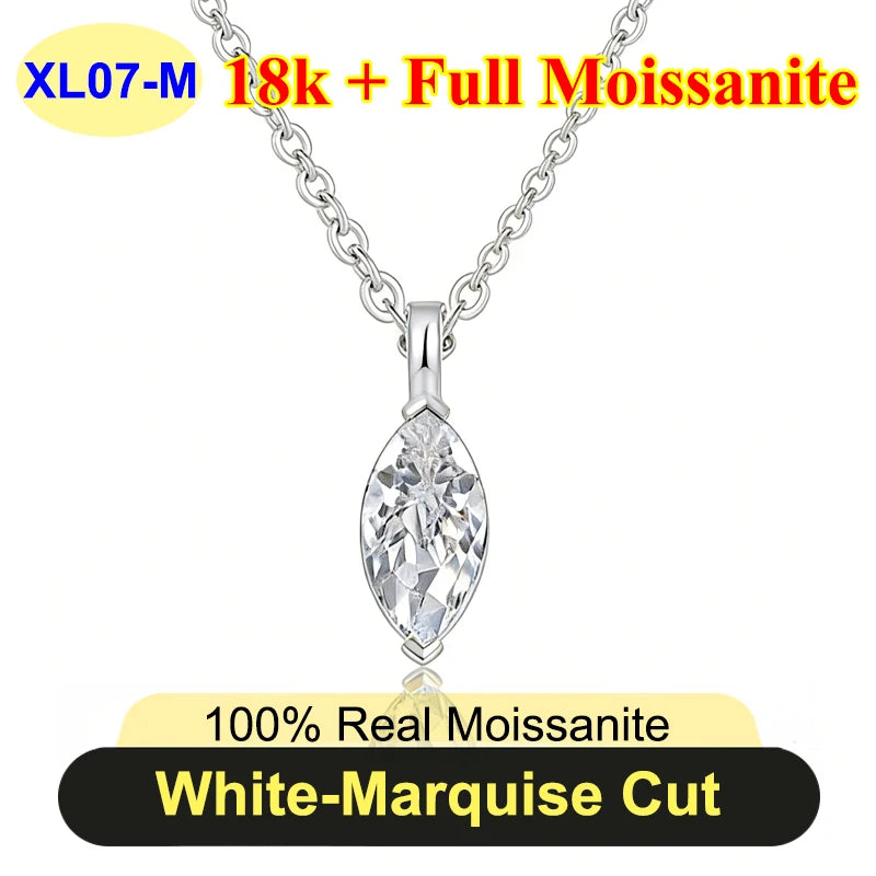 PureNew 1-5ct Classic Full Moissanite Necklace For Women S925 Silver Plated 18k Gold D Color VVS1 Women's Moissanite Chain Gift
