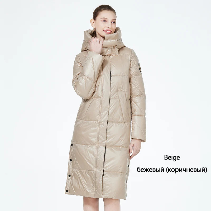ICEbear 2023 Winter Fashionable Jacket Women's Hooded Warm Parkas Puffer Jackets Hight Quality Female Quilted Coat  GWD20155D