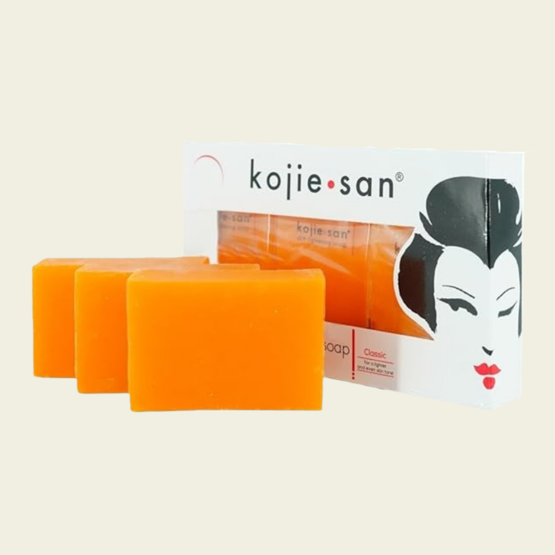 Kojie San Skin Lightening Soap - Classic 65g x3, Triple Pack, kojic acid, glycerin, cocnut oil, tea tree oil, buy skin lightening products online in UK At luxsupp, discount, best offers