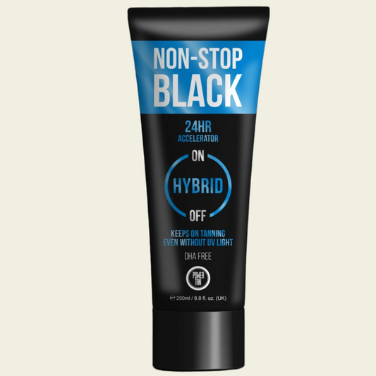 Non-Stop Black (DHA Free) Hybrid UV Sunbed Tanning Accelerator Lotion 250ml