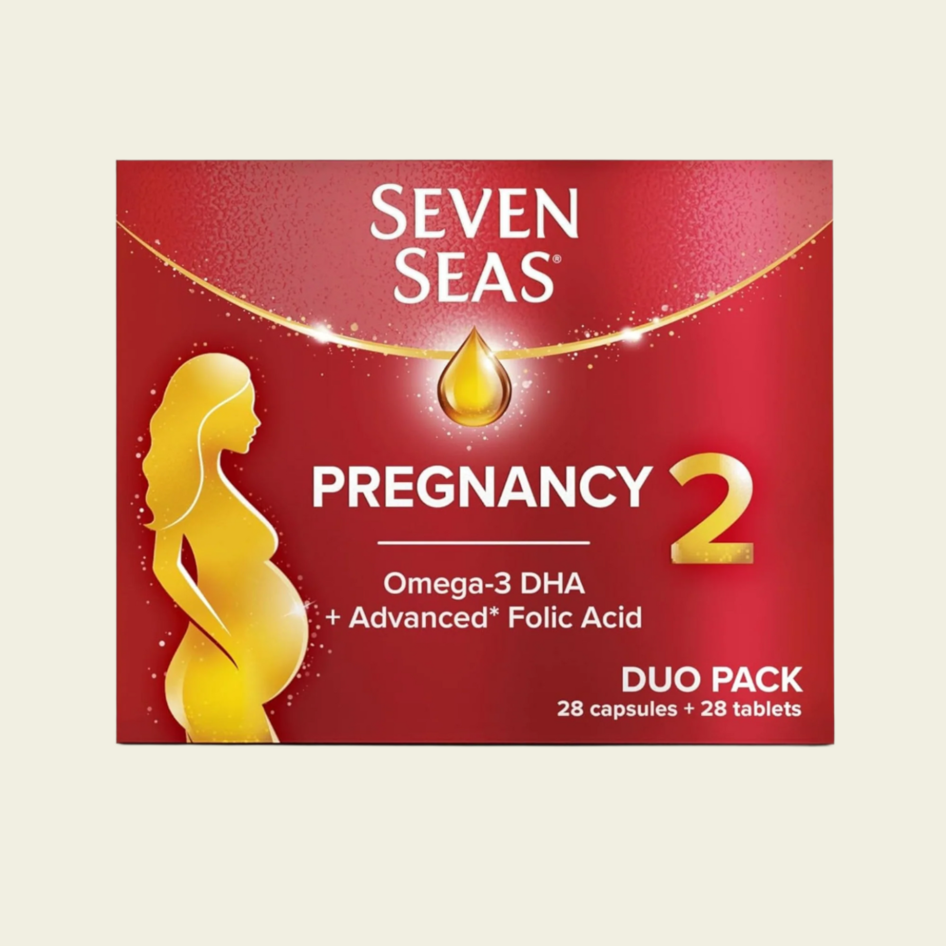 Seven Seas Pregnancy, Pregnancy Vitamins with Omega-3 DHA and Advanced* Folic Acid, Iron, Vitamins B6 and B12, 28 Capsules + 28 Tablets, 4-Week Supply
