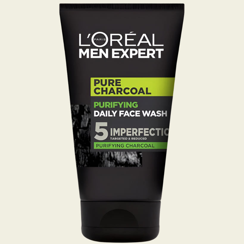 L'Oreal Paris Men Expert Face Wash Pure Charcoal, Glycerin, and Salicylic acid - Blackhead Cleanser for Men, 100 ml (Pack of 1)
