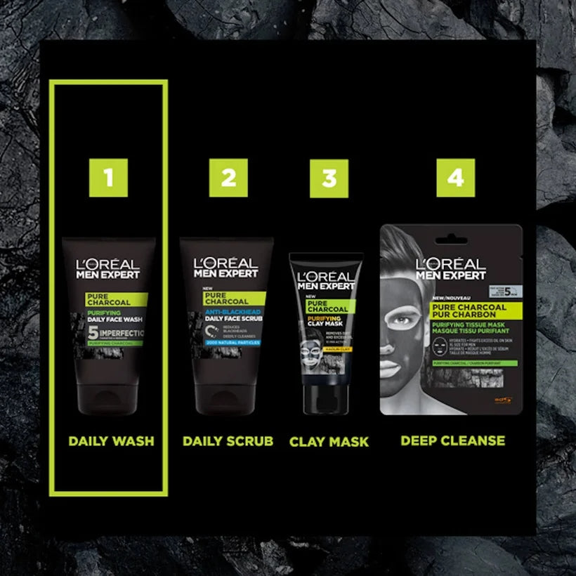L'Oreal Paris Men Expert Pure Charcoal Daily Face Wash - 100 ml