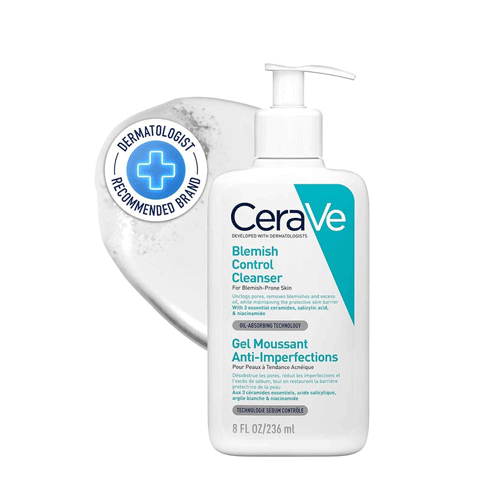 CeraVe Blemish Control Face Cleanser with 2% Salicylic Acid & Niacinamide for Blemish-Prone Skin 236ml